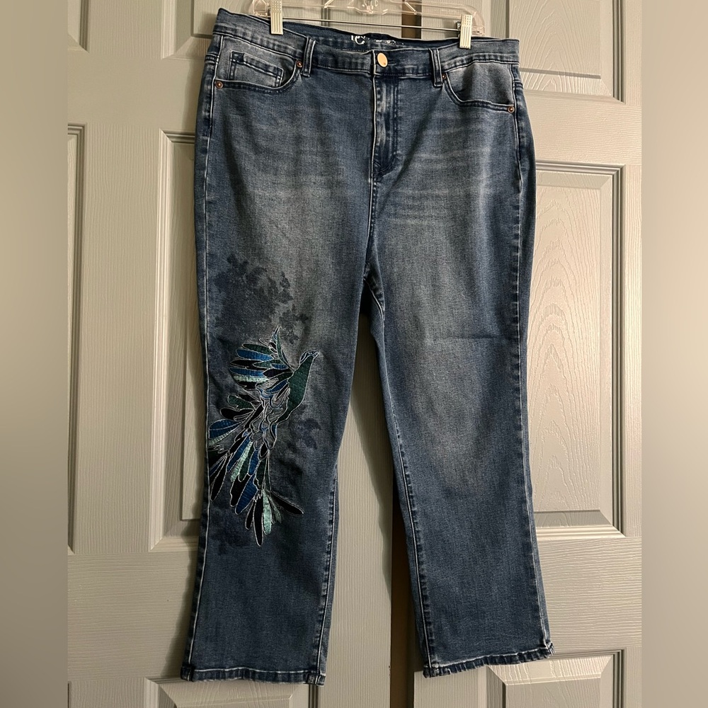 Diane Gilman Embroidered Stretch Jeans